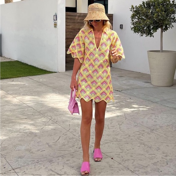 Zara Crochet Mini Dress Small - Picture 3 of 14